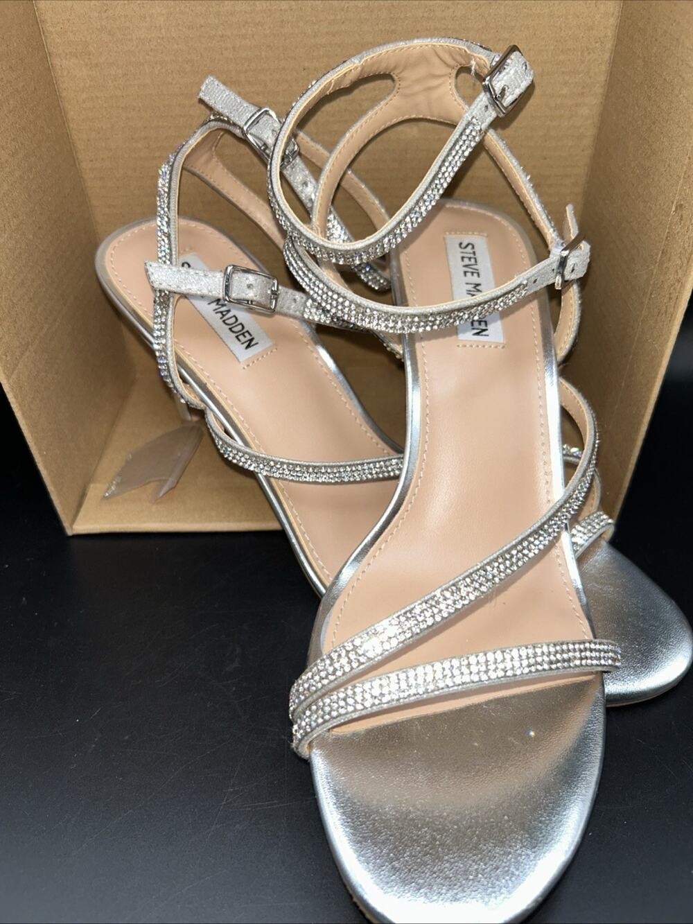Steve Madden Crystal Heels In Box Graceyn Rhinestone Size 10 Wedding Formal